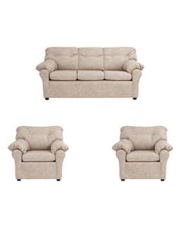 Juego Living 311 Cuero Auris Beige