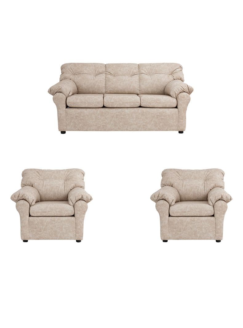 Juego Living 311 Cuero Auris Beige
