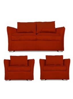Juego Living Atlanta Sofa + 2 Sillones Rojo