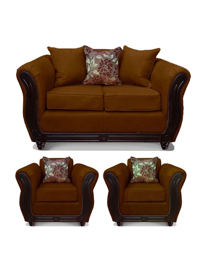 Juego Living Girona Sofa + 2 Sillones Cafe