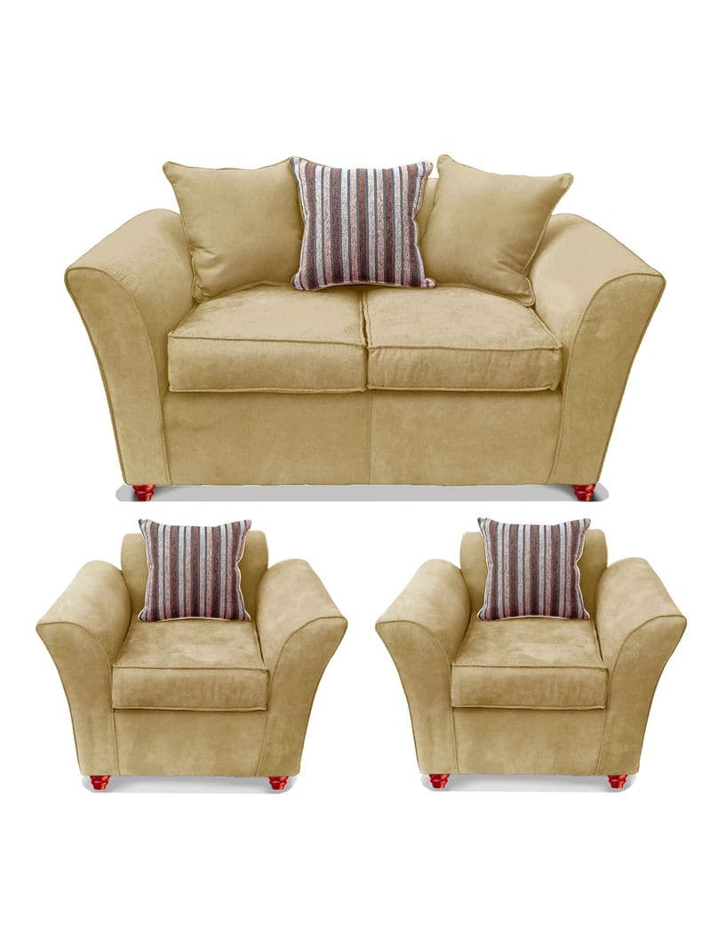 Juego Living Minesota Sofa + 2 Sillones Beige