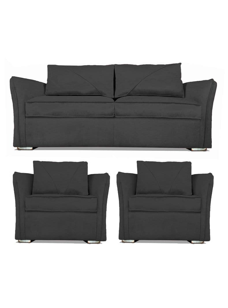 Juego Living Atlanta Sofa 3C + 2 Sillones Gris