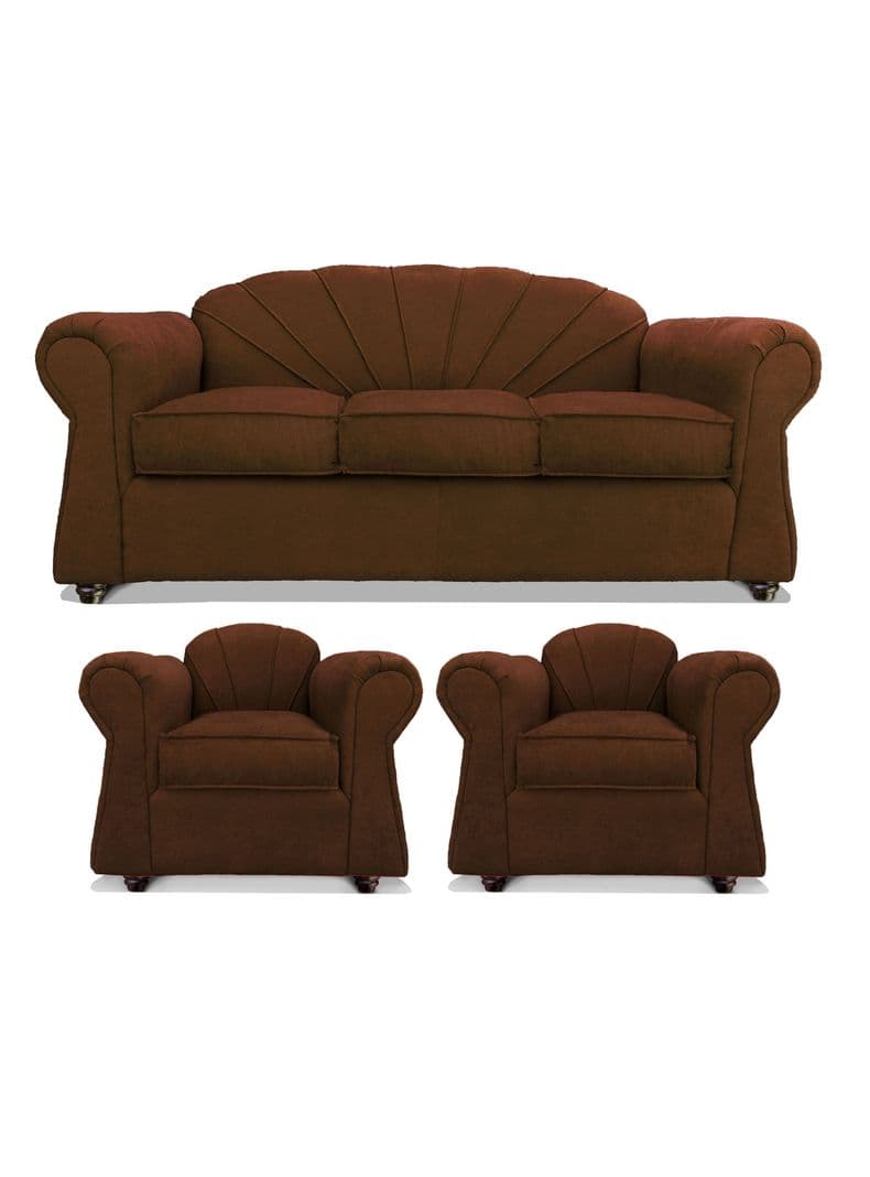 Juego Living Marsella Sofa 3C + 2 Sillones Cafe