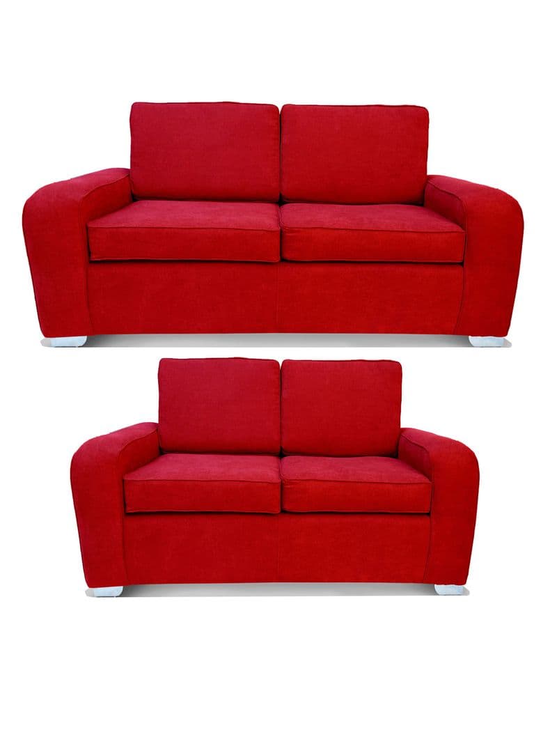 Juego Living Boston Sofa 3C + Sofa 2C Rojo