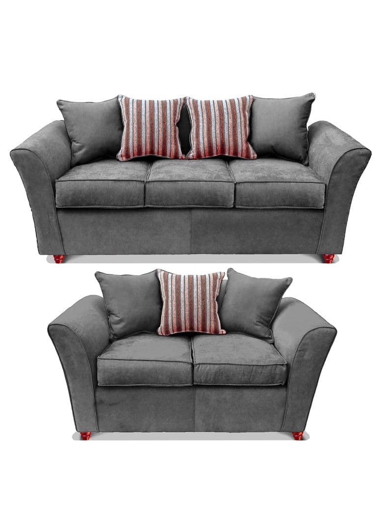 Juego Living Minesota Sofa 3C + Sofa 2C Gris