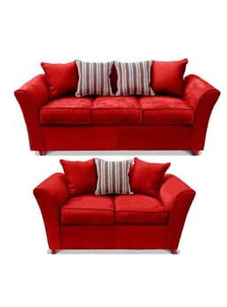 Juego Living Minesota Sofa 3C + Sofa 2C Rojo