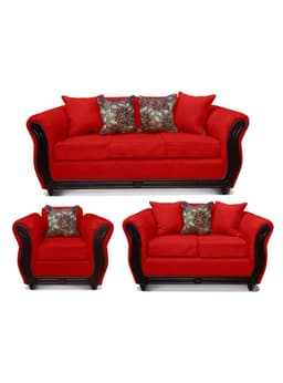 Juego Living Girona Sofa 3C + Sofa 2C + 1 Sillon Rojo