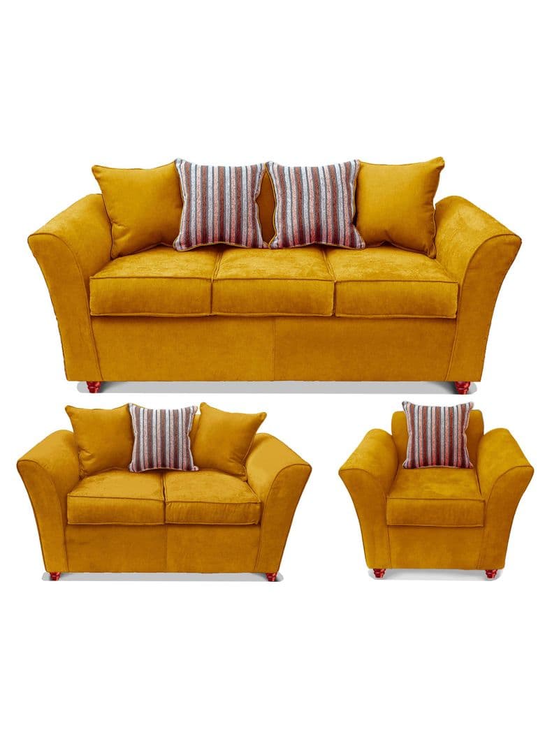 Juego Living Minesota Sofa 3C + Sofa 2C + 1 Sillon Dorado