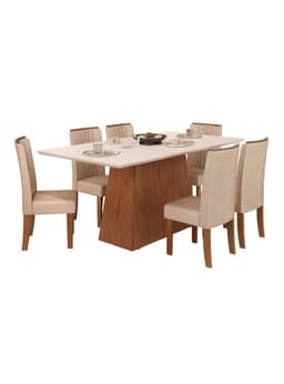 Juego Comedor Dulce Zoe 6 Sillas Cafe