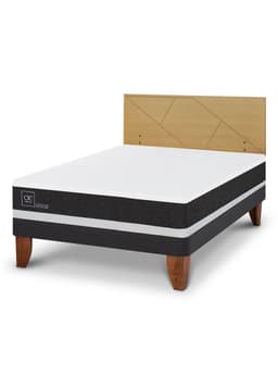 Cama Europea Ortopedic 2 Plazas + Respaldo Villarrica Mostaza