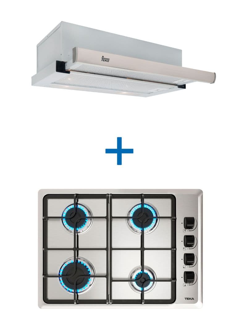 Kit Empotrable Encimera Gas HLX540 BUT + Campana TL 6310 INOX