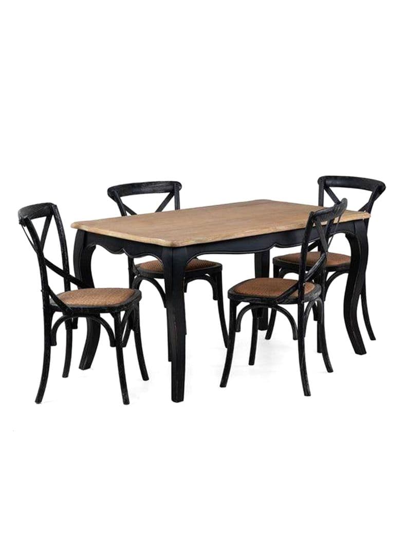 Comedor Vittoria Negro 4 Sillas Negro