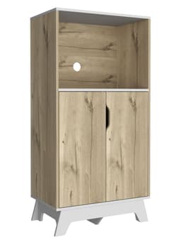 Mueble de Microondas Bajo Bi-Color Blanco-Duna Beige