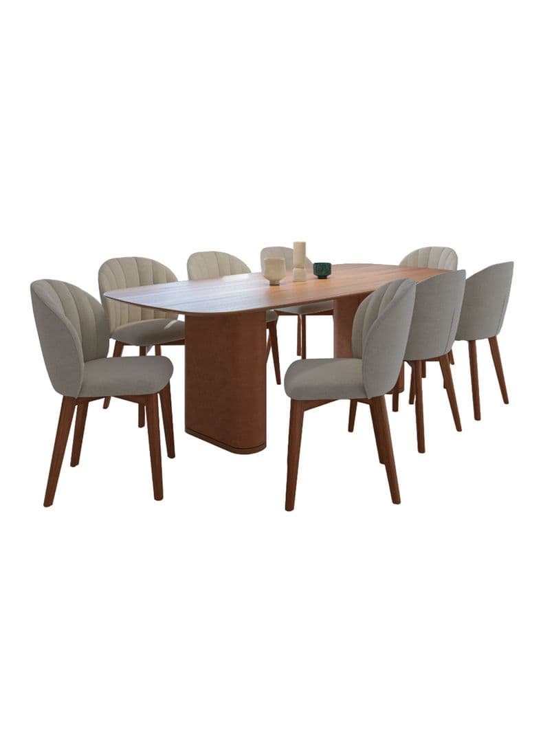 Juego de Comedor Lintz Canela + 8 Sillas Alba
