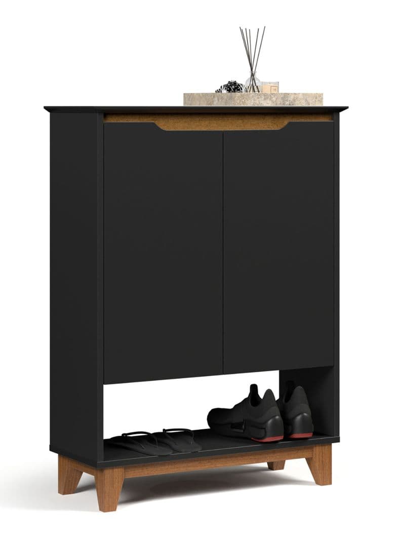 Zapatera Hall 2 Puertas Negro