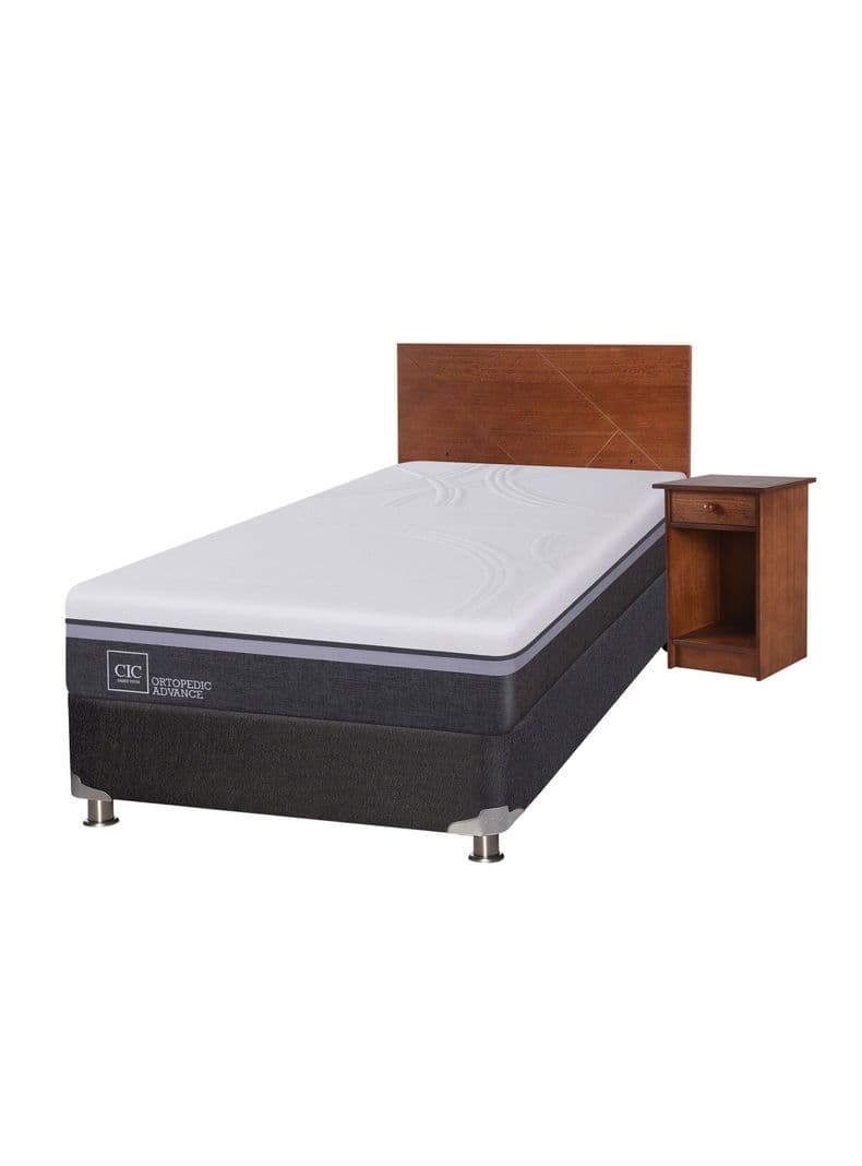 Box Spring Ortopedic Advance B5 BK 1.5 Plazas + Set Muebles Villarrica
