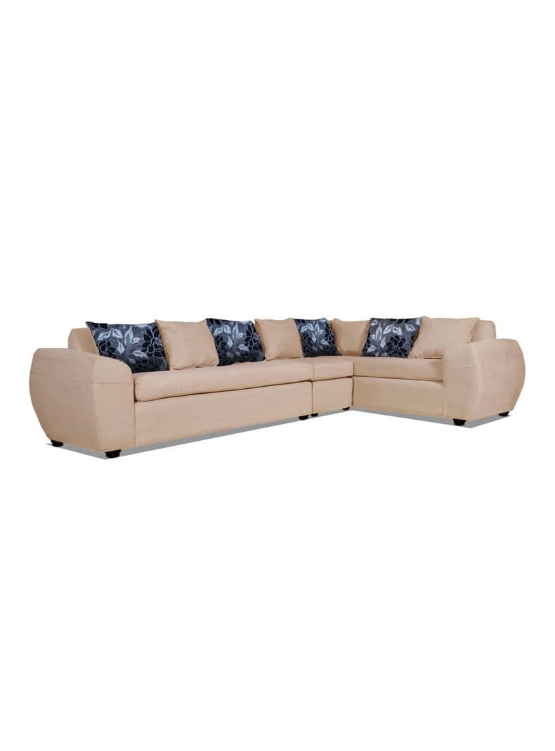 Seccional Houston Tela 7 Cuerpos Beige Claro