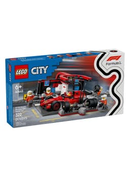 Lego Parada Pits de F1 y Equipo de Mecanicos Auto Ferrari
