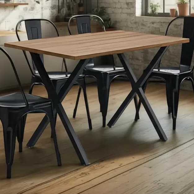 Comedor New Jersey 75x70x120 4 Sillas Tolix Industrial