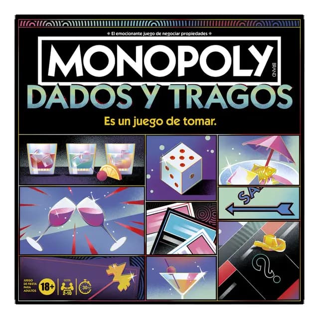 Juego De Mesa Monopoly Tragos Y Dados