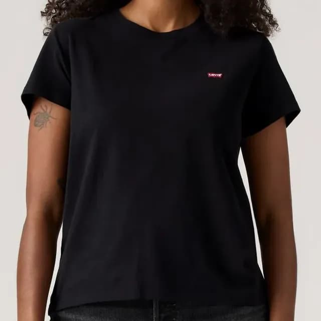 Polera Mujer Lisa Negro Logo Pequeno Levis 39185-0045
