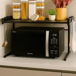 Estante De Cocina Microondas Extensible Color Negro