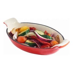 Plato De Hierro Enlozado 26 Cm Ovalado Rojo Briva