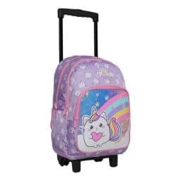 Mochila Con Ruedas Infantil Chips Gaticornio Lila Head Violeta