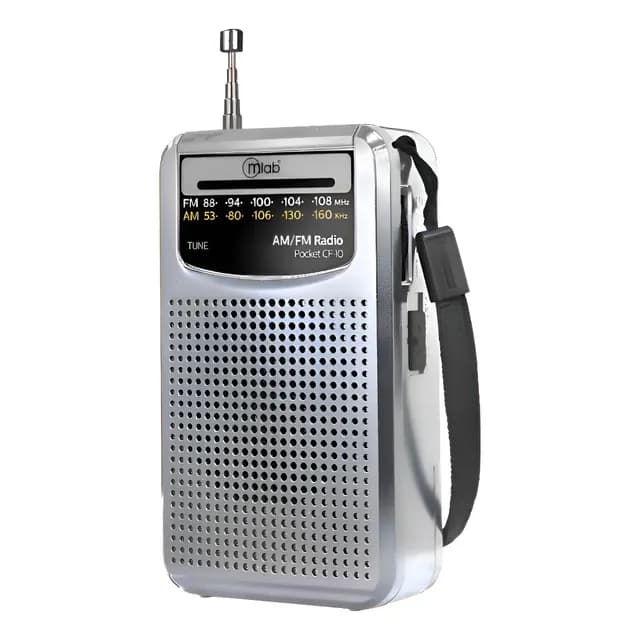 Radio A Pilas Portatil Pocket Cf-10 Fm/am Gris Mlab 09483