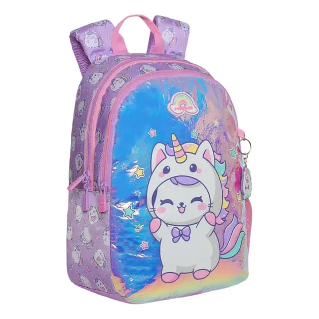 Mochila Infantil Nina Bionica Gaticornio Lila Head