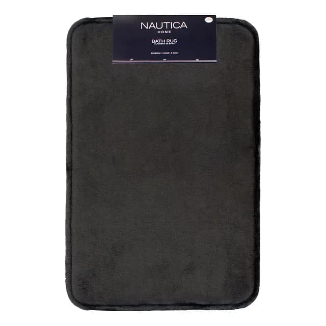 Alfombra De Bano Nautica Flannel 50x80cm Absorbente Negra