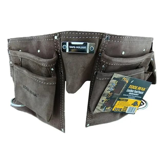 Coleto Carpintero De Cuero Doble Porta Herramienta Tmk19831