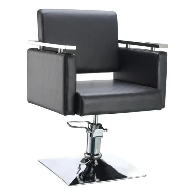 Silla Sillon De Barberia Hidraulico Estetica Salon Giratorio Color Negro