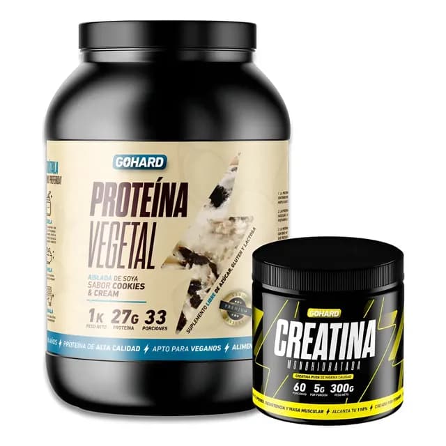 Pack Proteina Vegetal 1 Kg + Creatina 300 Grs Gohard