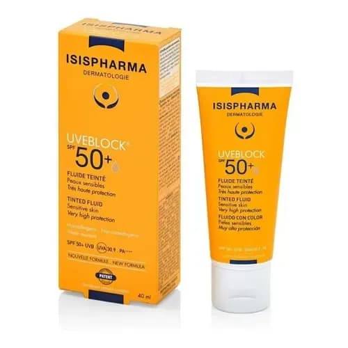 Isispharma Uveblock Fps 50+ 40ml Toque Seco Tono Claro Fluido Alta Proteccion