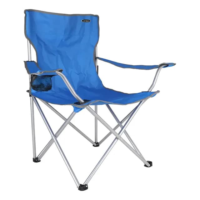 Silla Plegable Outback Azul con Apoyabrazos y Bolso de Transporte