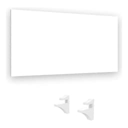 Repisa Flotante + 2 Soportes 90x25cm Mdp Blanco - Brasforma