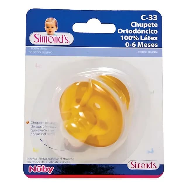 Simonds Nuby Chupete Ortodoncico 100% Latex (3 -12 Meses) Color Marron Periodo de edad 3-12 meses