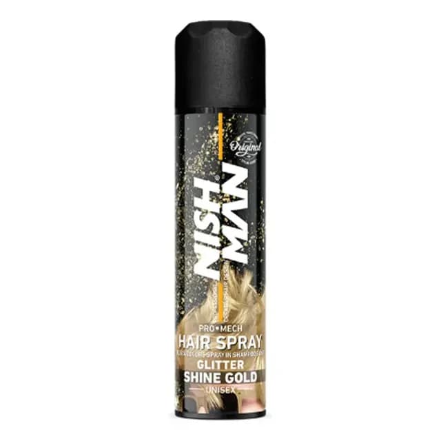 Spray Gold Glitter Para Cabello Y Cuerpo Nishman 150ml