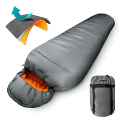 Saco De Dormir Termico 0 A 15 Grados Momia Overfit Camping Color Gris y naranja