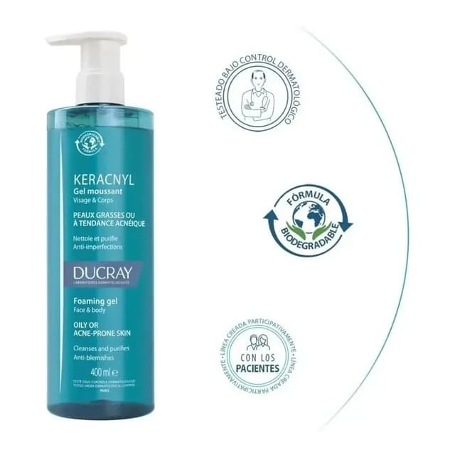 Gel Limpiador Keracnyl Piel Con Tendencia Acneica 400ml