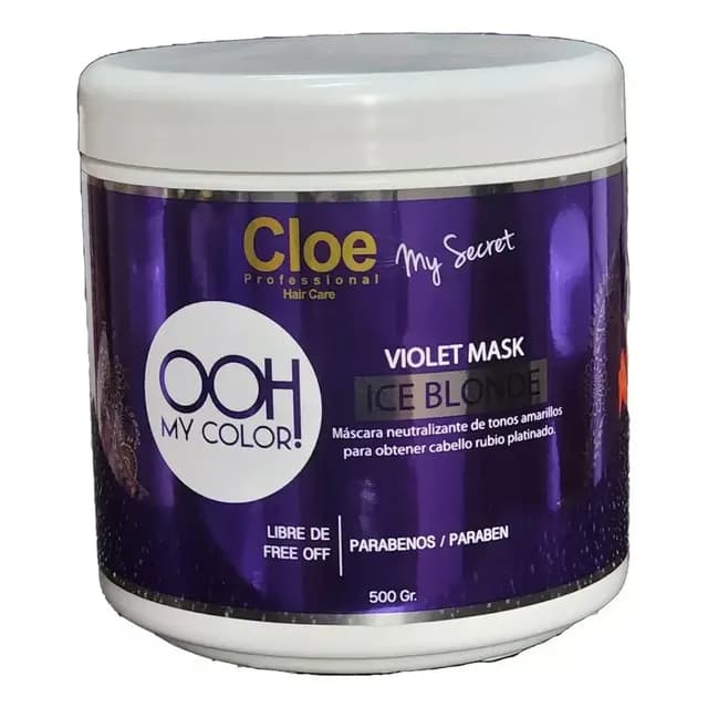 Mascara Cloe Intensificadora Color Violet Ice Blonde 500 Gr