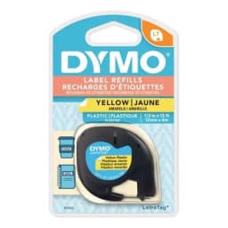 Etiqueta Plastica Dymo Amarillo 12mmx4m