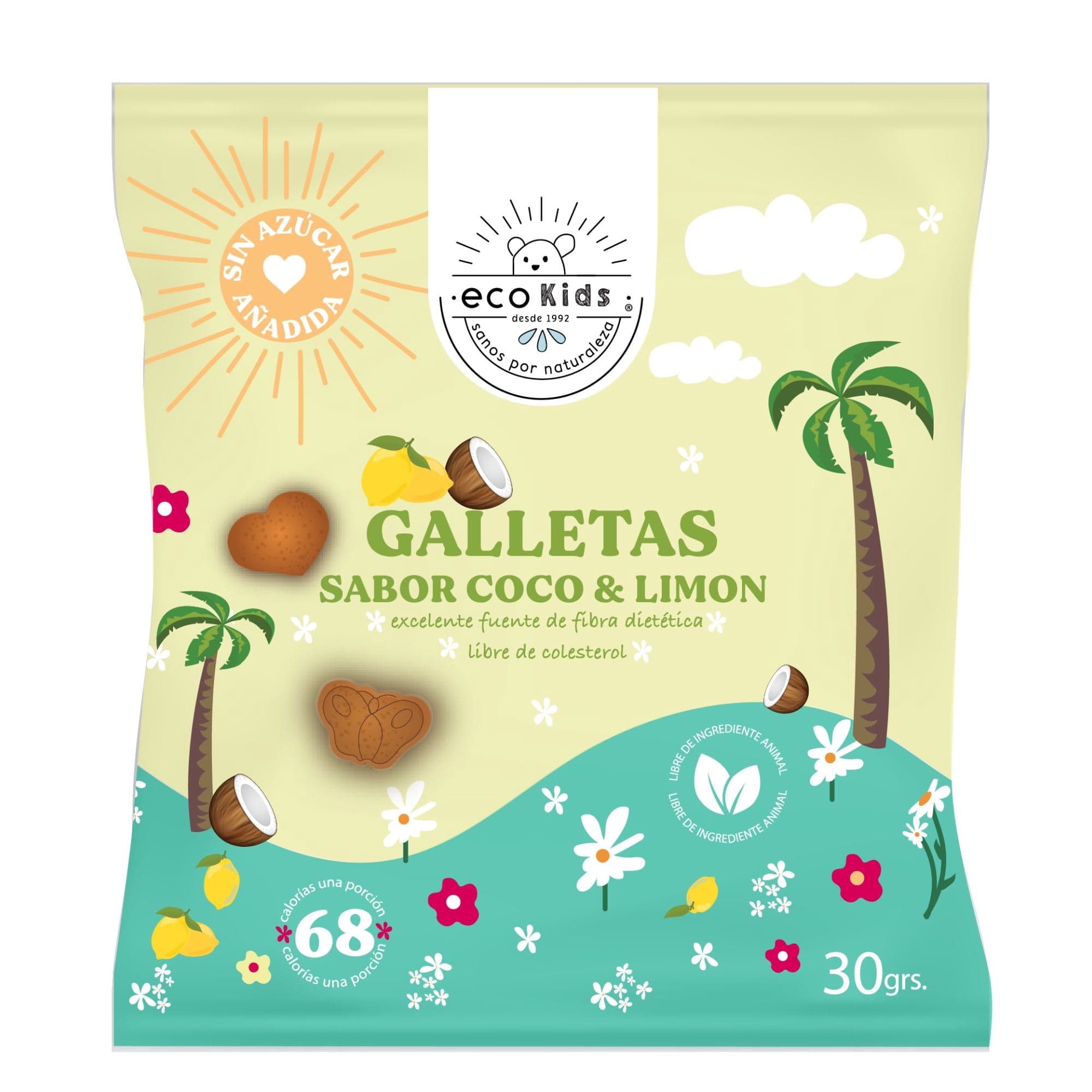 Galleta Mini Ecokids Coco Limon, 30 g