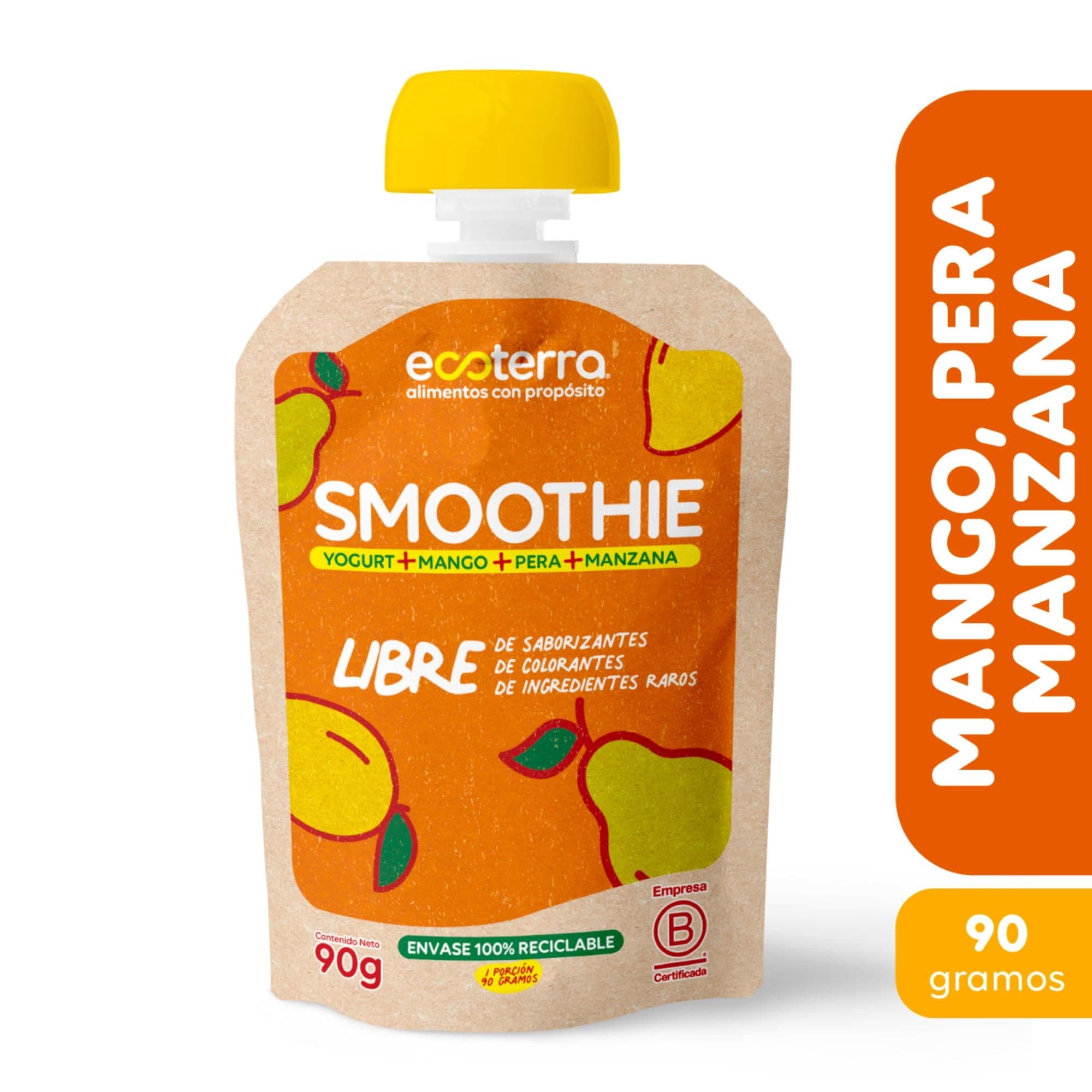 Smoothie Ecoterra Mango Pera 90 g, 90 g