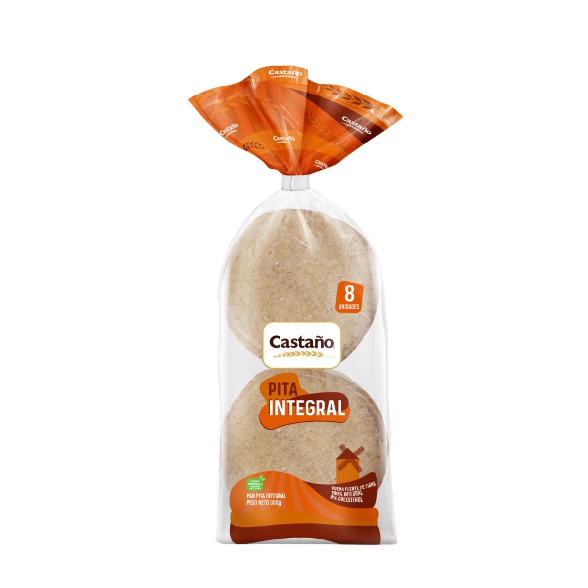 Pan Pita Integral 8 Un, 300 g