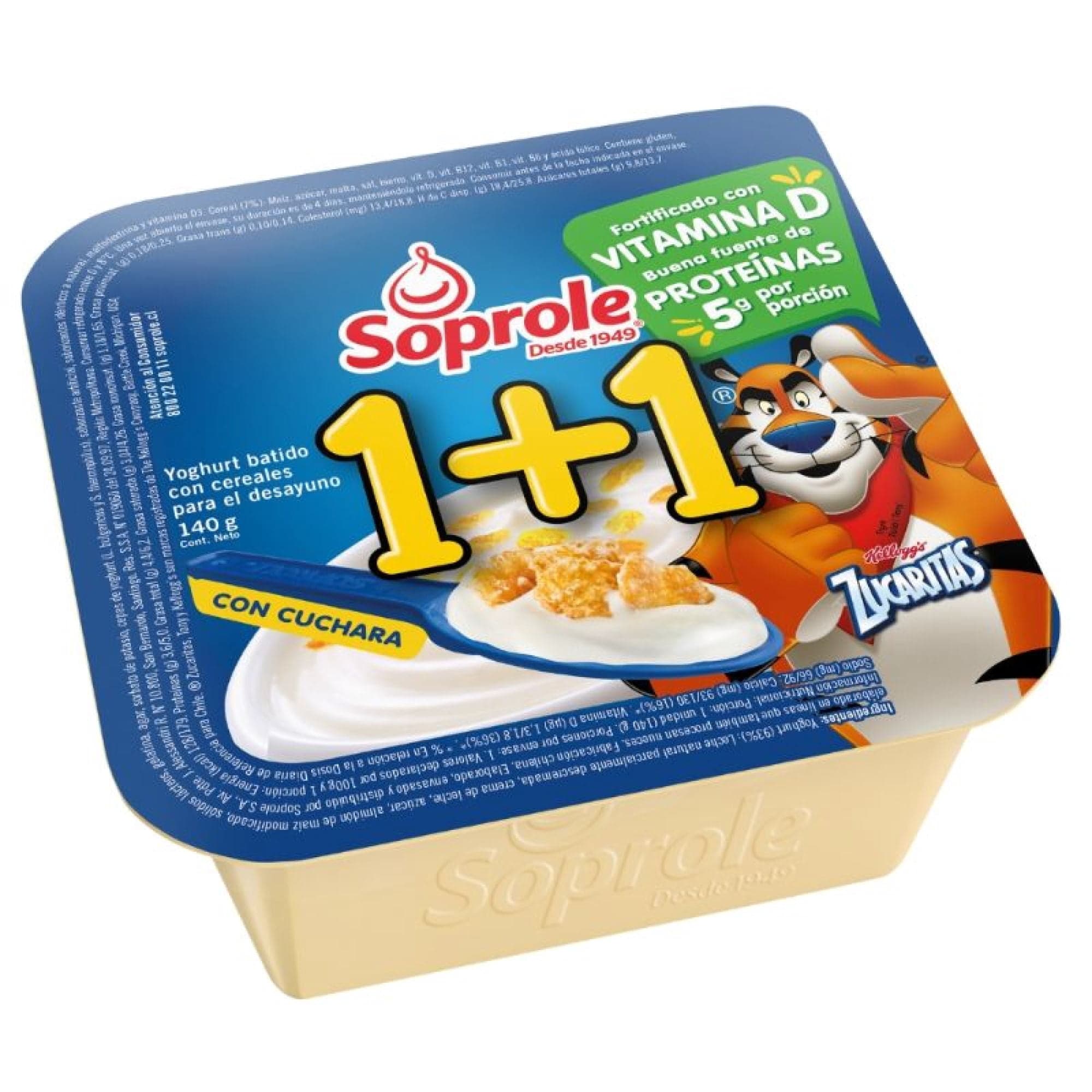 Yoghurt Con cereal 1+1 Zucaritas, 140 g