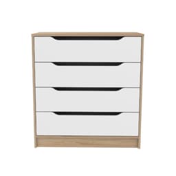 Comoda 4 Cajones Melamina Olmo Blanco
