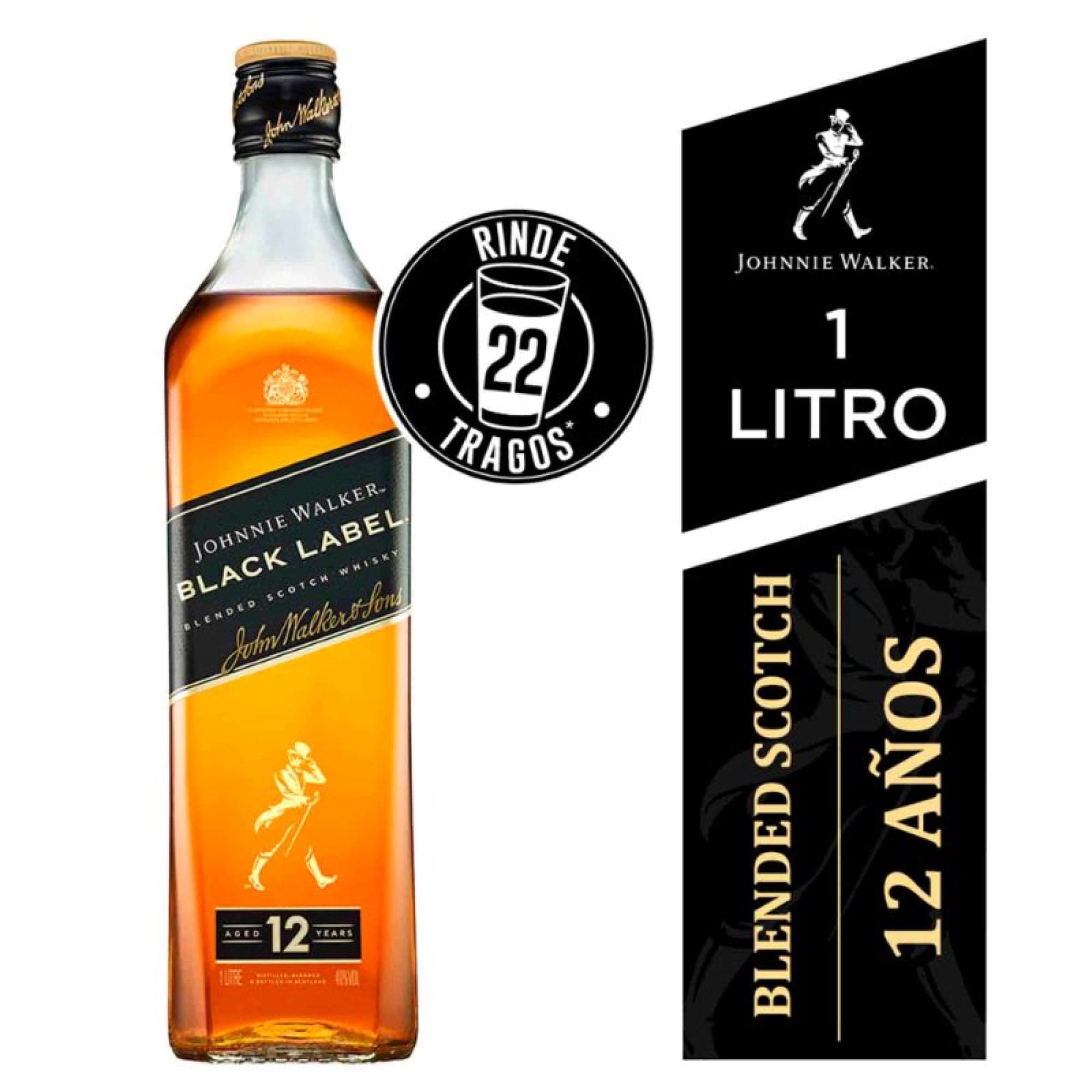Whisky Botella Walker Black Label, 1 L