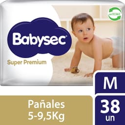 Panales Babysec Bebe Super Premium M, 38 Un